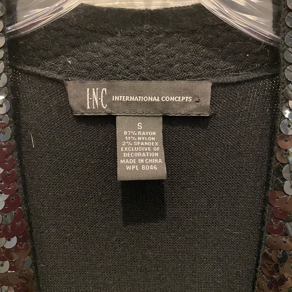 INC Black Sleeveless Sequin Top - Picture 3 of 4